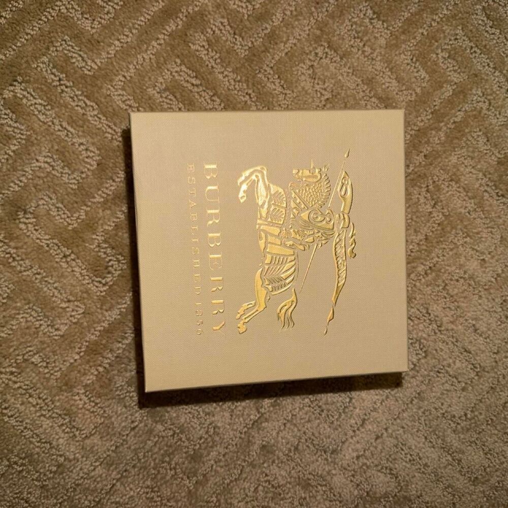 Burberry Men's Gold and Cream Belt